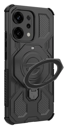 Oppo Reno 14 Hoesje MagSafe 360° Standaard Zwart afbeelding 5