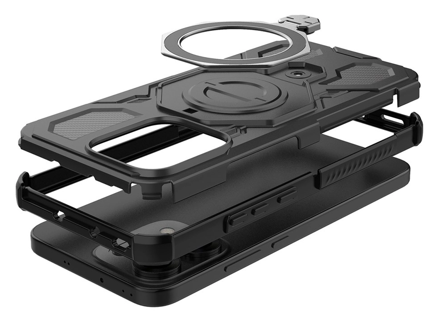 Oppo Reno 14 Hoesje MagSafe 360° Standaard Zwart afbeelding 7