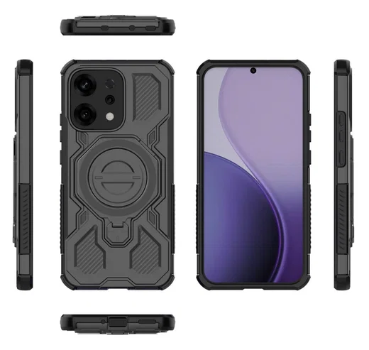 Oppo Reno 14 Hoesje MagSafe 360° Standaard Zwart afbeelding 8