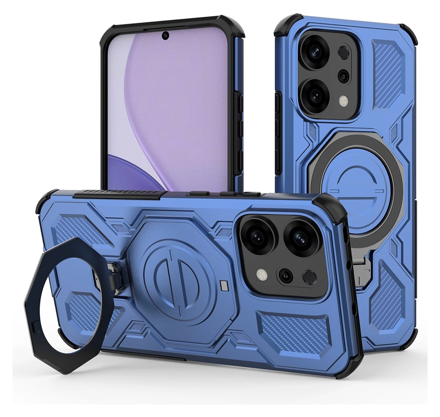 Oppo Reno 14 Hoesje MagSafe 360° Standaard Blauw afbeelding 1