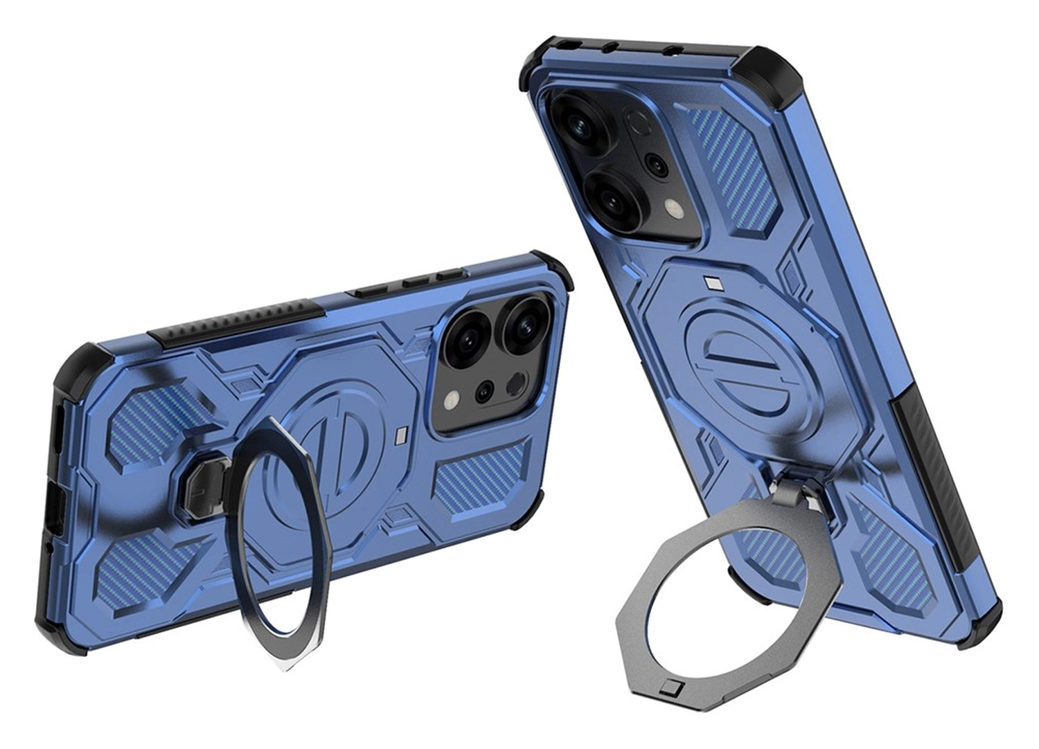 Oppo Reno 14 Hoesje MagSafe 360° Standaard Blauw afbeelding 2