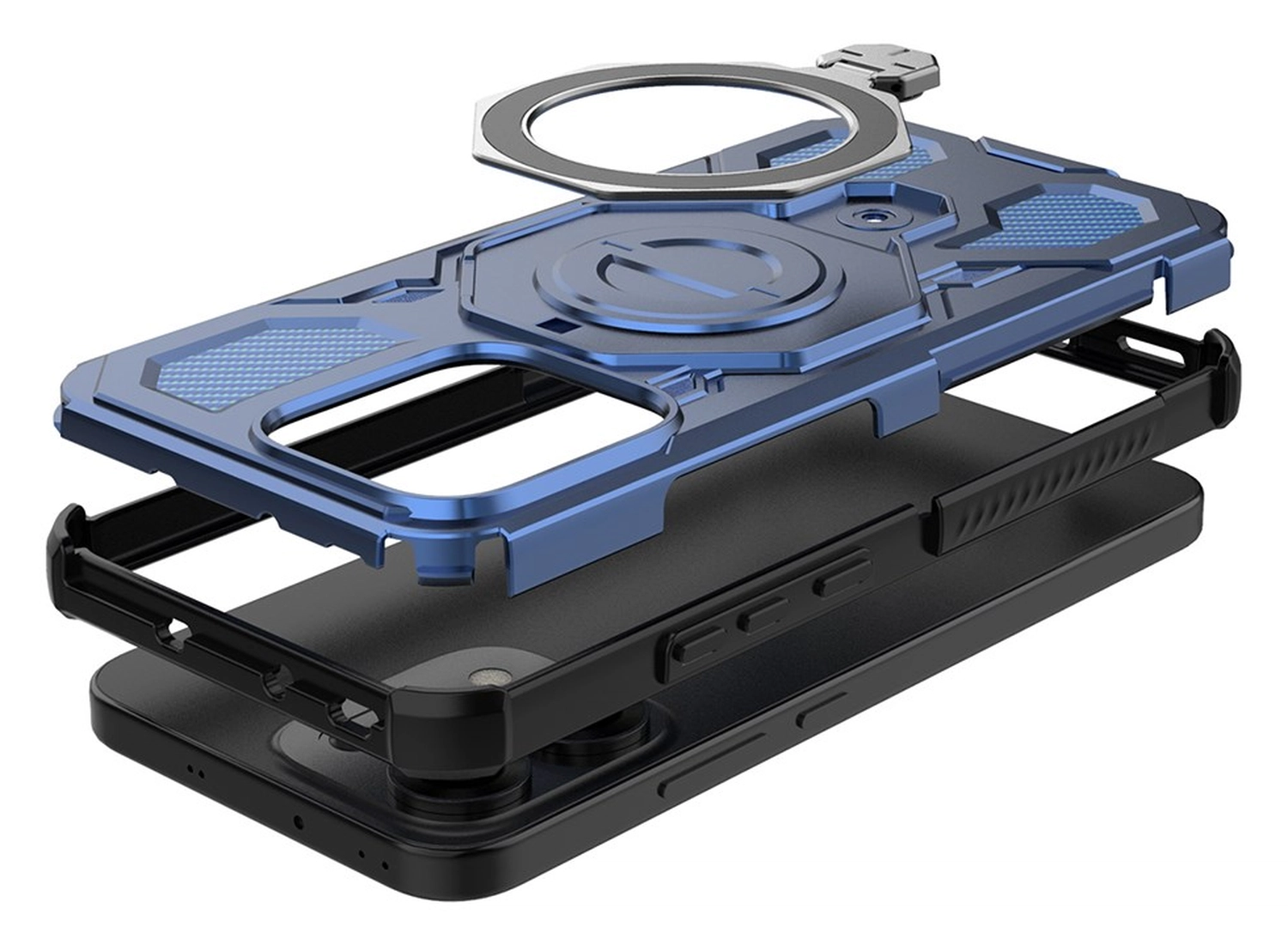 Oppo Reno 14 Hoesje MagSafe 360° Standaard Blauw afbeelding 7