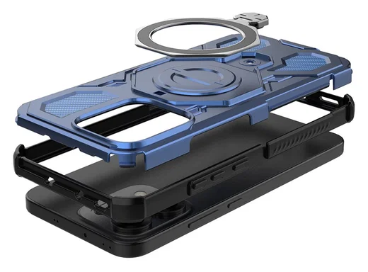 Oppo Reno 14 Hoesje MagSafe 360° Standaard Blauw afbeelding 7