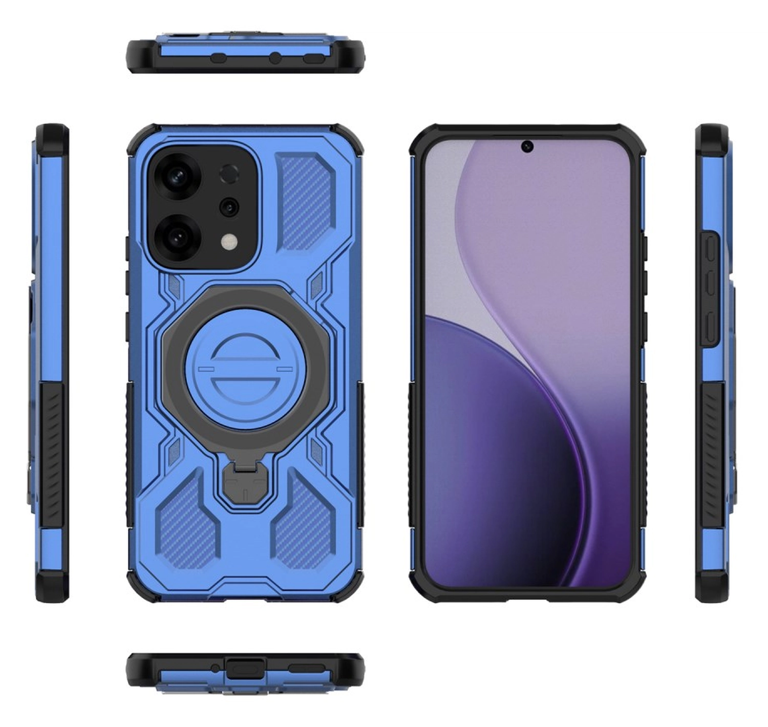 Oppo Reno 14 Hoesje MagSafe 360° Standaard Blauw afbeelding 8