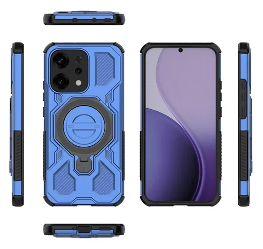 Oppo Reno 14 Hoesje MagSafe 360° Standaard Blauw afbeelding 8