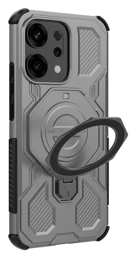 Oppo Reno 14 Hoesje MagSafe 360° Standaard Grijs afbeelding 5