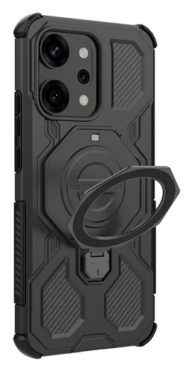 Oppo Reno 14 Pro Hoesje MagSafe 360° Standaard Zwart afbeelding 5