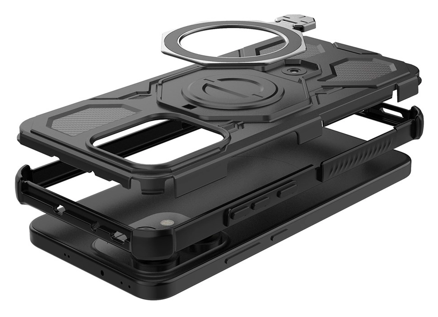 Oppo Reno 14 Pro Hoesje MagSafe 360° Standaard Zwart afbeelding 7