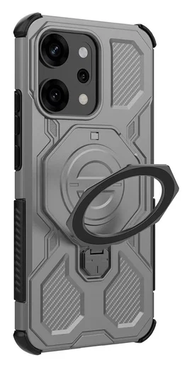 Oppo Reno 14 Pro Hoesje MagSafe 360° Standaard Grijs afbeelding 5