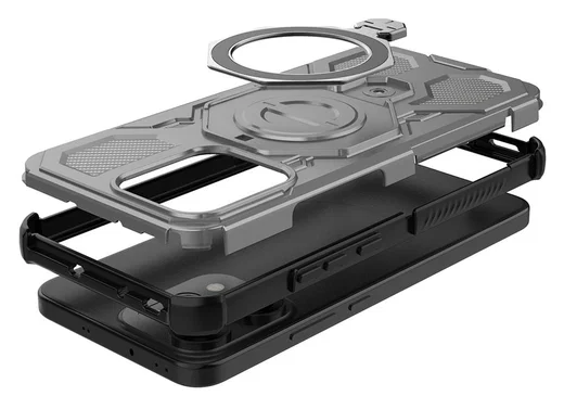Oppo Reno 14 Pro Hoesje MagSafe 360° Standaard Grijs afbeelding 7