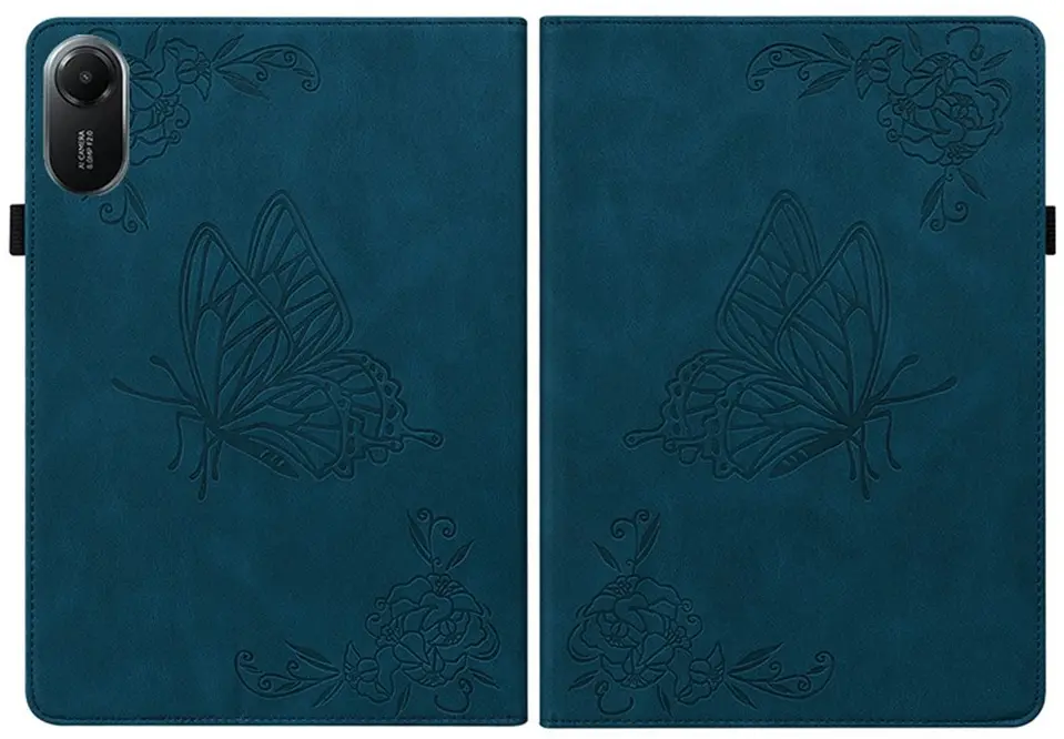 Xiaomi Redmi Pad 2 Hoes Tri-Fold Book Case met Standaard Vlinder Print Blauw afbeelding 6