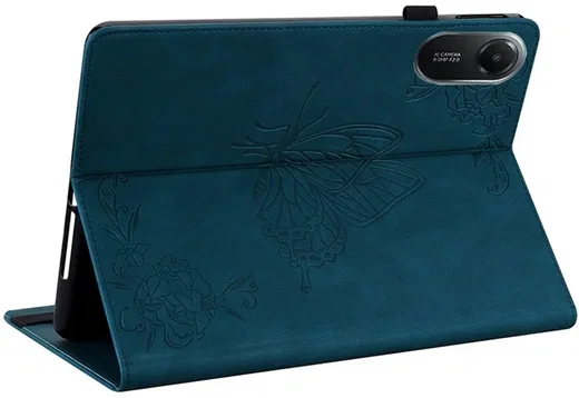 Xiaomi Redmi Pad 2 Hoes Tri-Fold Book Case met Standaard Vlinder Print Blauw afbeelding 4
