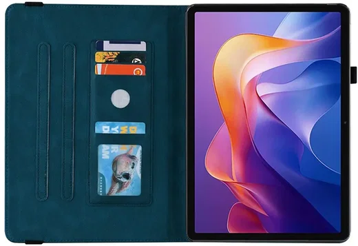 Xiaomi Redmi Pad 2 Hoes Tri-Fold Book Case met Standaard Vlinder Print Blauw afbeelding 3