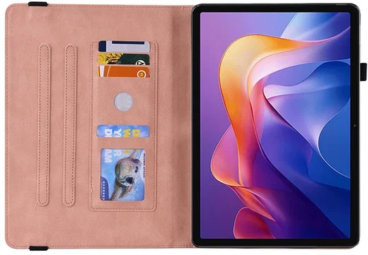 Xiaomi Redmi Pad 2 Hoes Tri-Fold Book Case met Standaard Roze afbeelding 3