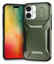 Apple iPhone 16 Hoesje Camera Slider Back Cover Schokbestendig Groen