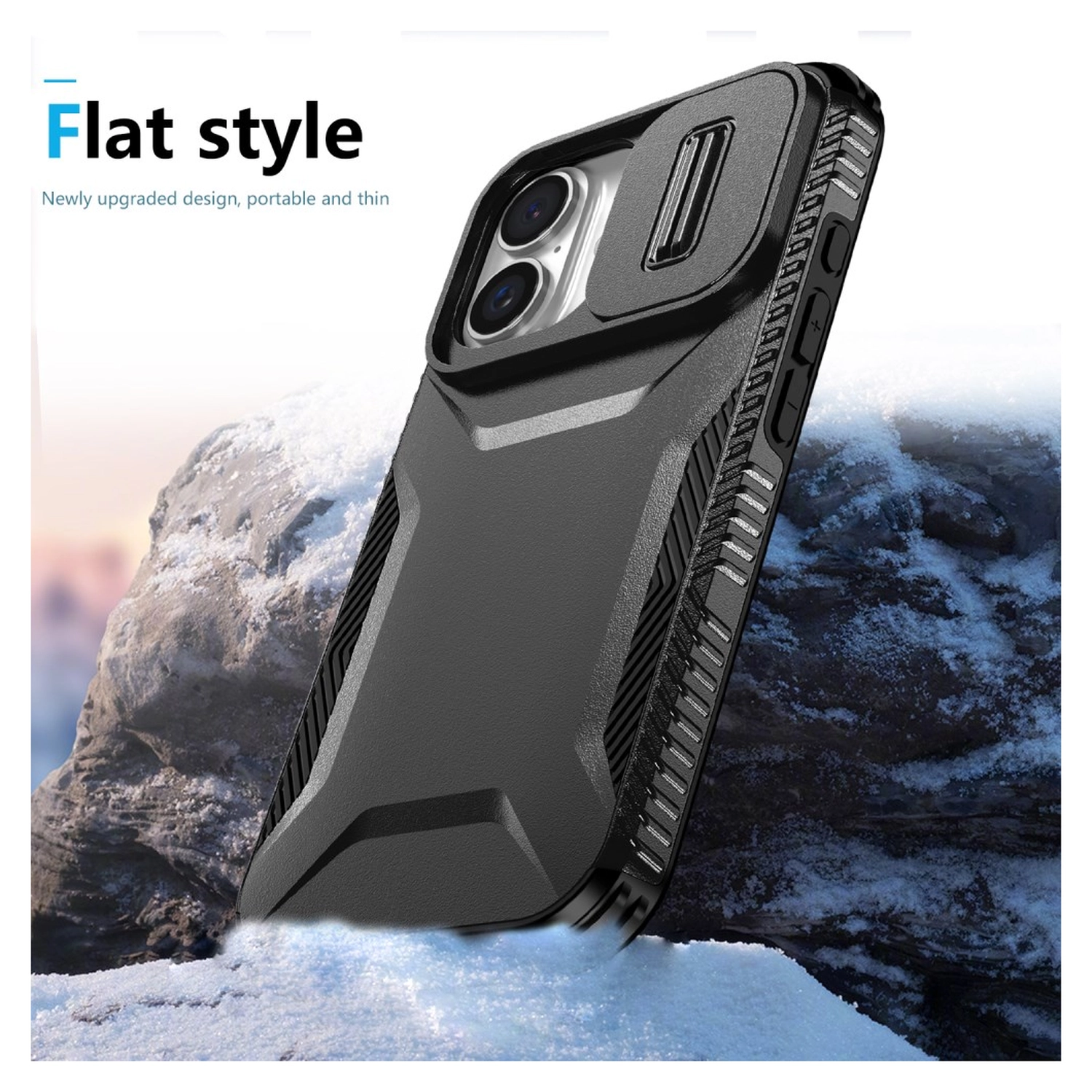 Apple iPhone 16 Hoesje Camera Slider Back Cover Schokbestendig Zwart afbeelding 9