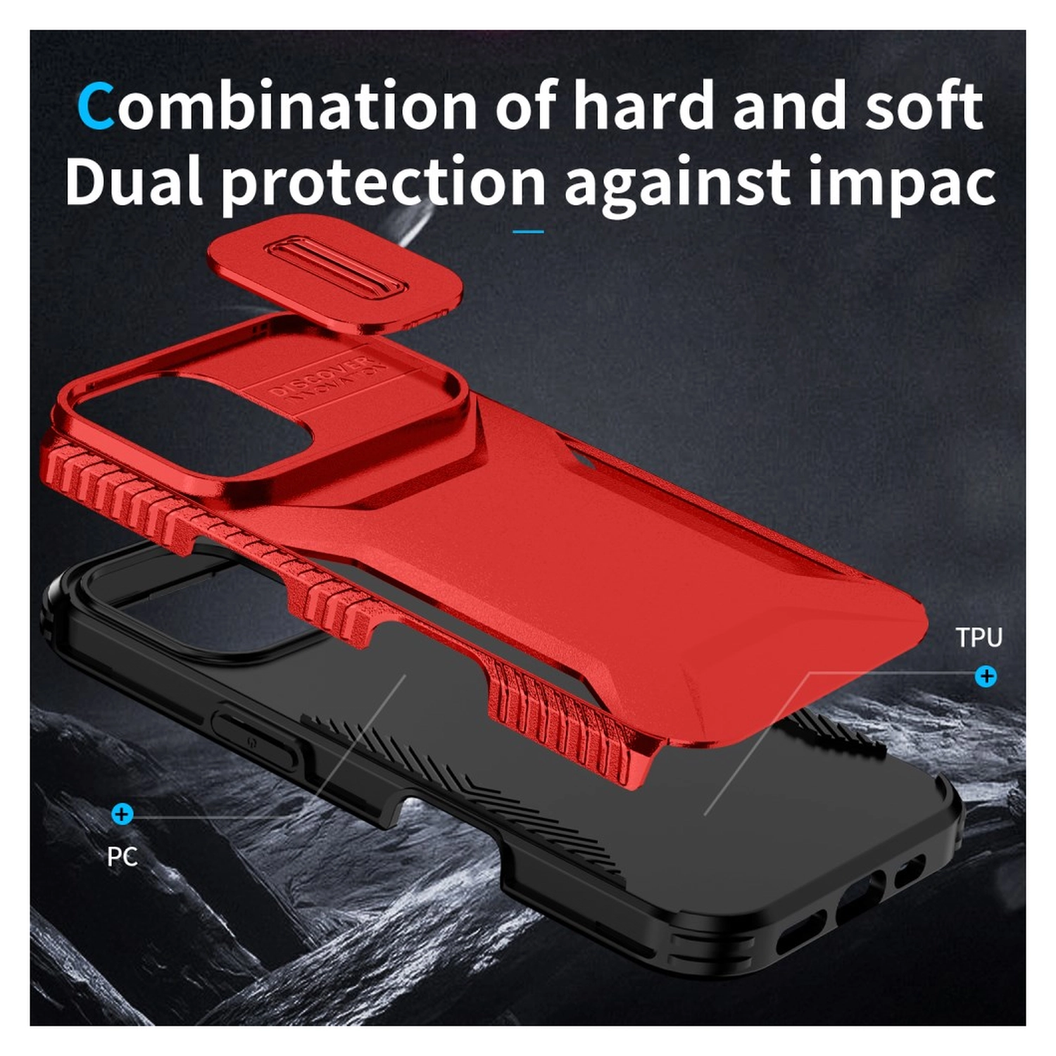 Apple iPhone 16 Hoesje Camera Slider Back Cover Schokbestendig Rood afbeelding 10