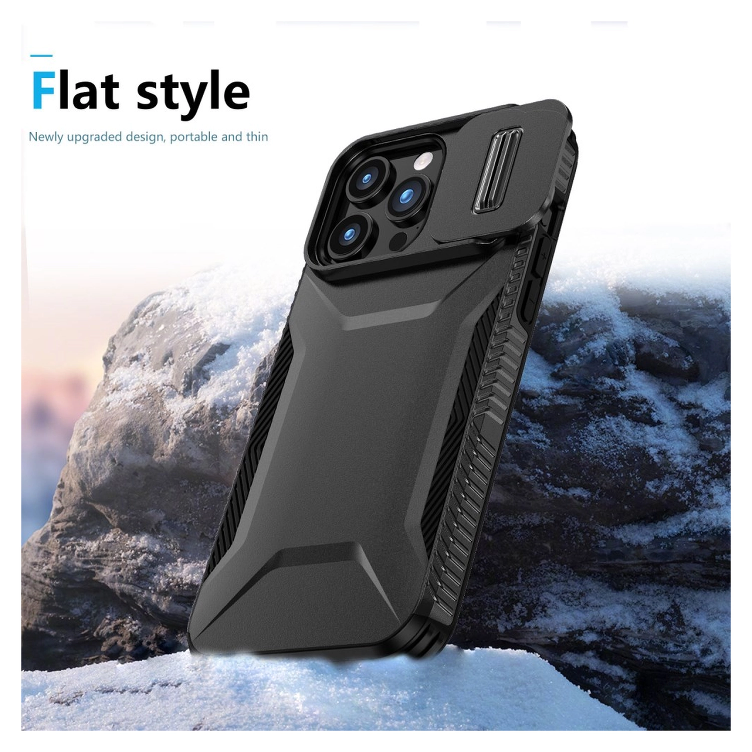 Apple iPhone 15 Pro Hoesje Camera Slider Back Cover Schokbestendig Zwart afbeelding 8