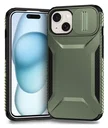 Apple iPhone 15 Hoesje Camera Slider Back Cover Schokbestendig Groen