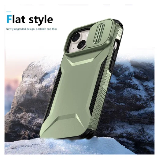 Apple iPhone 15 Hoesje Camera Slider Back Cover Schokbestendig Groen afbeelding 9