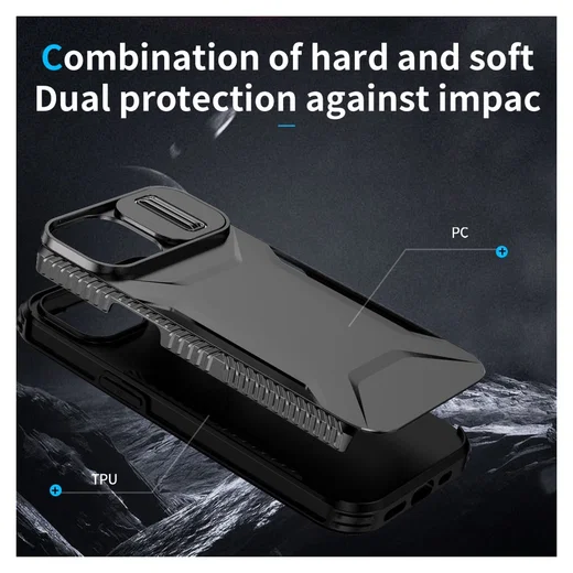 Apple iPhone 15 Hoesje Camera Slider Back Cover Schokbestendig Zwart afbeelding 10