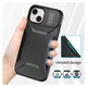 Apple iPhone 15 Hoesje Camera Slider Back Cover Schokbestendig Zwart afbeelding 7