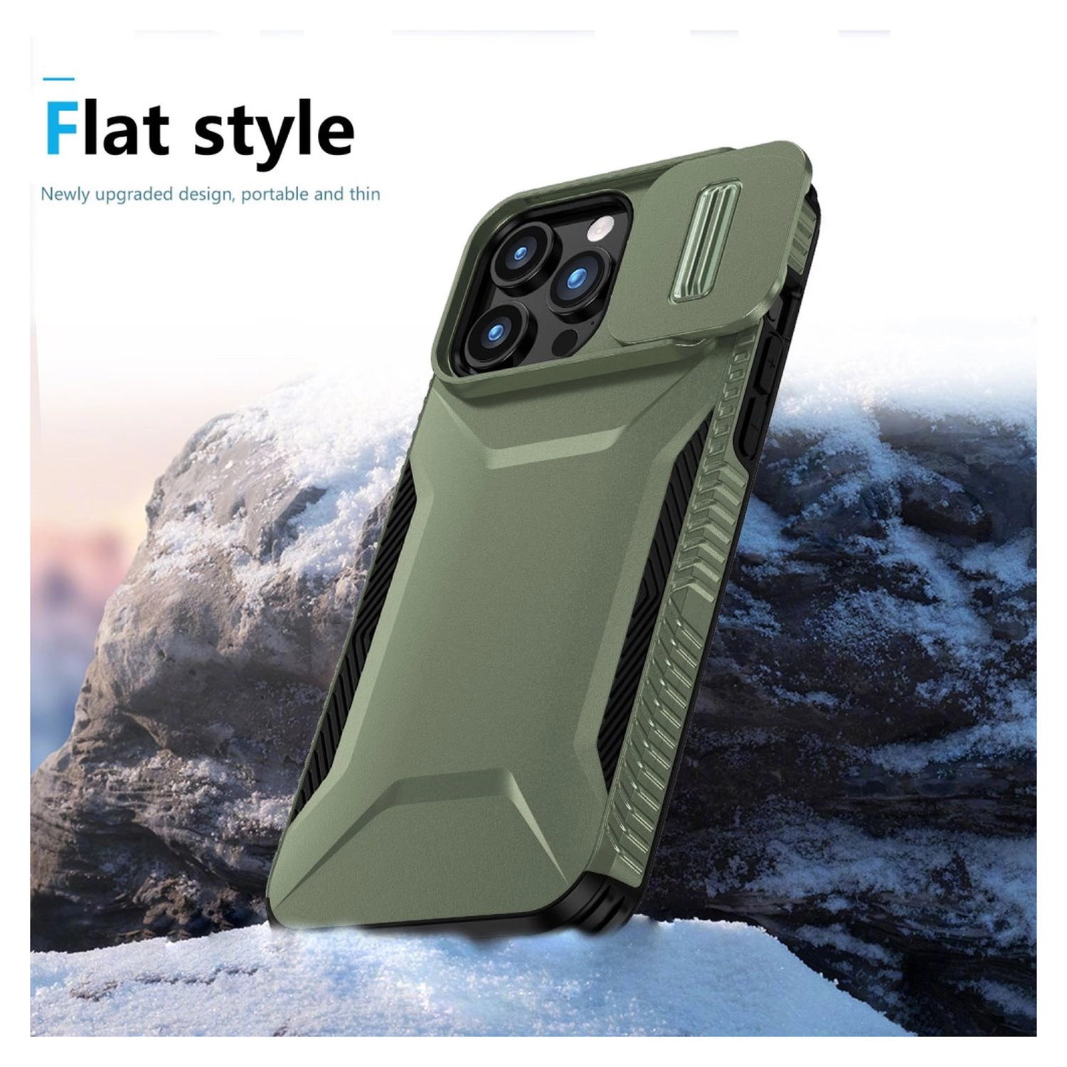 Apple iPhone 15 Pro Max Hoesje Camera Slider Back Cover Schokbestendig Groen afbeelding 9