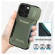 iPhone 14 Pro Hoesje Camera Slider Back Cover Schokbestendig Groen afbeelding 6