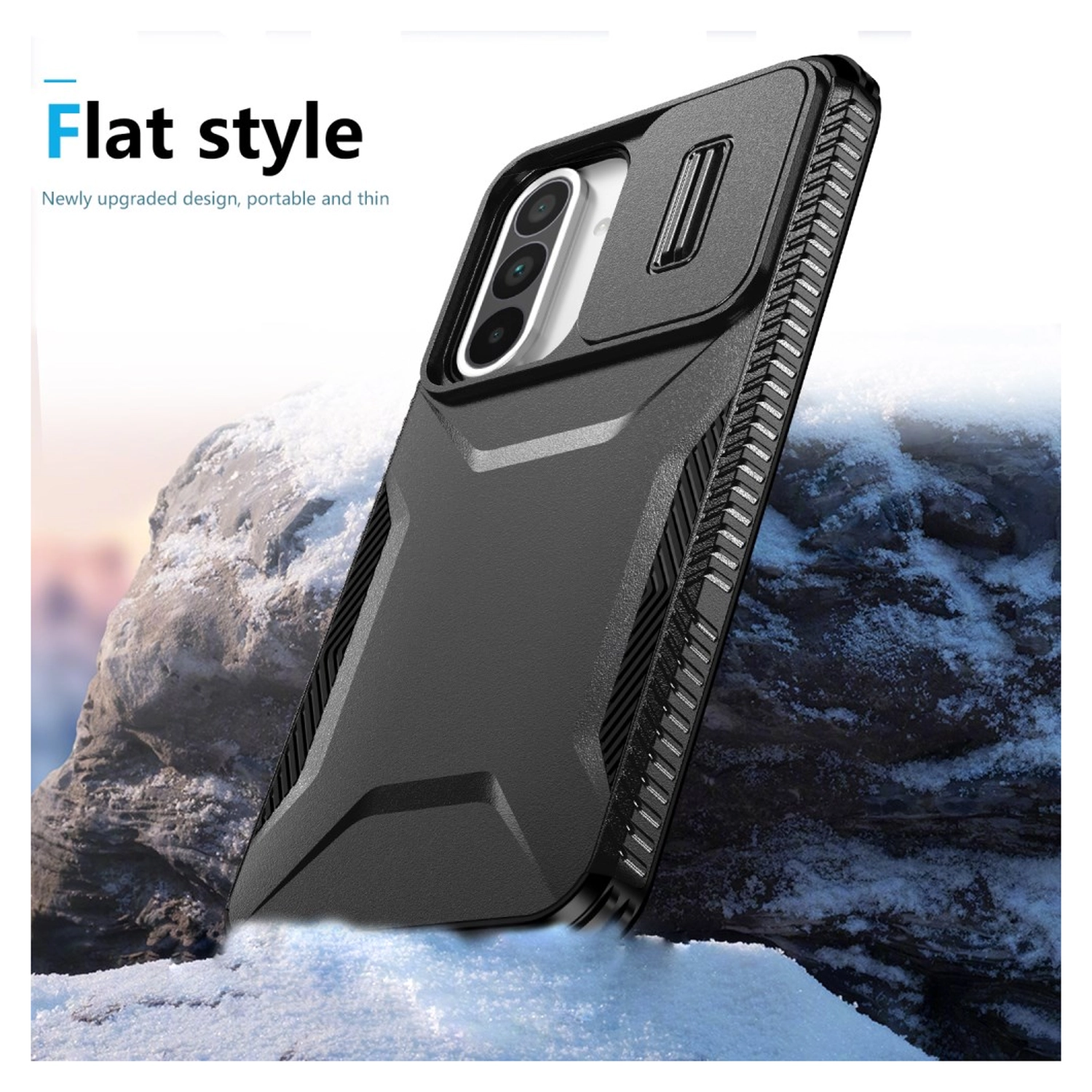 Samsung Galaxy A56/A37/A36 Hoesje Camera Slider Back Cover Schokbestendig Zwart afbeelding 5