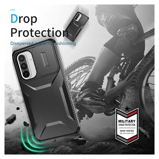 Samsung Galaxy A56/A37/A36 Hoesje Camera Slider Back Cover Schokbestendig Zwart afbeelding 8