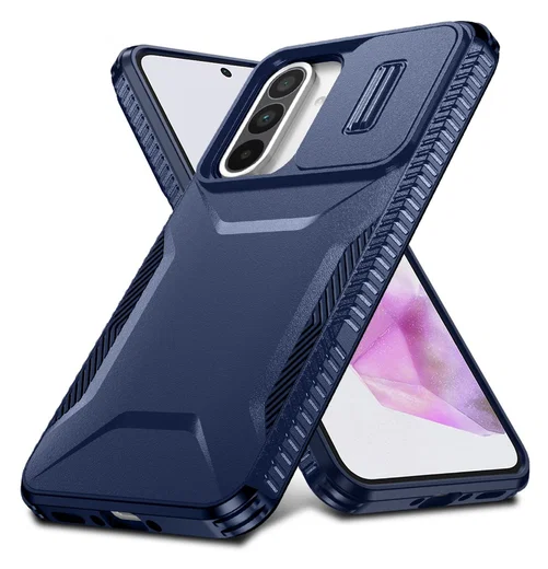 Samsung Galaxy A56/A37/A36 Hoesje Camera Slider Back Cover Schokbestendig Blauw afbeelding 2