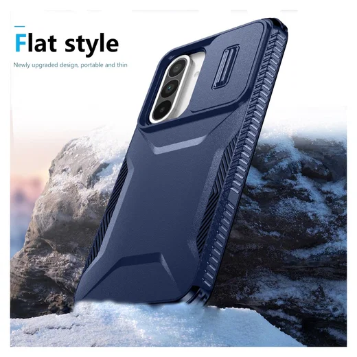 Samsung Galaxy A56/A37/A36 Hoesje Camera Slider Back Cover Schokbestendig Blauw afbeelding 3