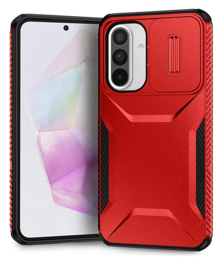 Samsung Galaxy A56/A37/A36 Hoesje Camera Slider Back Cover Schokbestendig Rood afbeelding 1