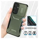 Samsung Galaxy S25 / S24 Hoesje Camera Slider Back Cover Schokbestendig Groen afbeelding 7