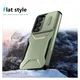Samsung Galaxy S25 / S24 Hoesje Camera Slider Back Cover Schokbestendig Groen afbeelding 9