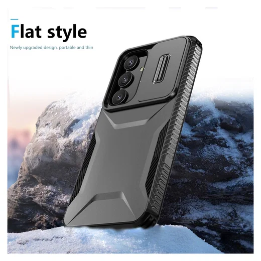 Samsung Galaxy S25 / S24 Hoesje Camera Slider Back Cover Schokbestendig Zwart afbeelding 10