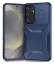 Samsung Galaxy S25 / S24 Hoesje Camera Slider Back Cover Schokbestendig Blauw