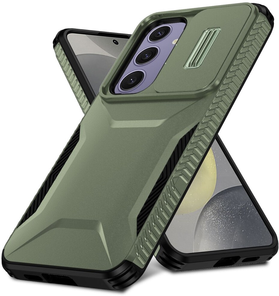 Samsung Galaxy S24 FE Hoesje Camera Slider Back Cover Schokbestendig Groen afbeelding 2