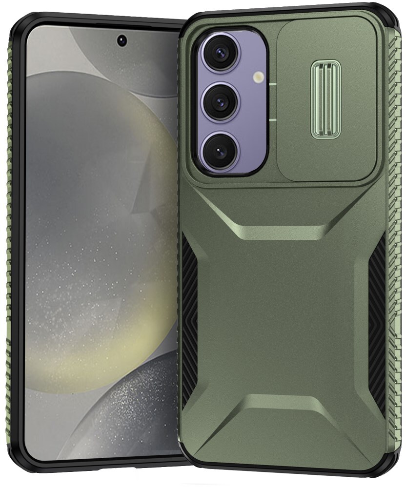 Samsung Galaxy S24 FE Hoesje Camera Slider Back Cover Schokbestendig Groen afbeelding 1