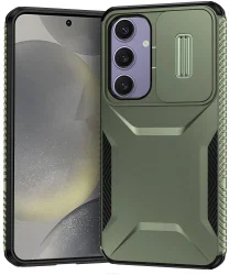 Samsung Galaxy S24 FE Hoesje Camera Slider Back Cover Schokbestendig Groen afbeelding