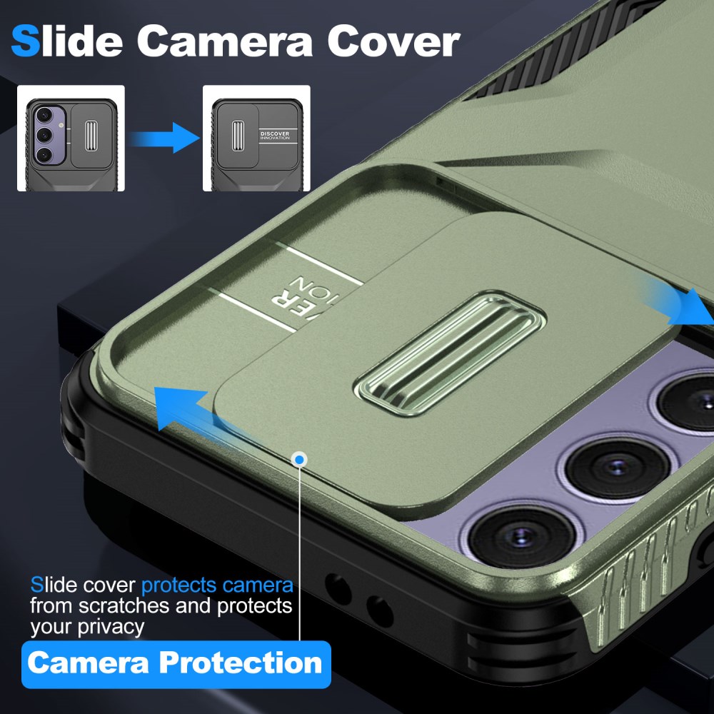 Samsung Galaxy S24 FE Hoesje Camera Slider Back Cover Schokbestendig Groen afbeelding 5