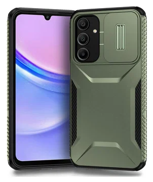 Samsung Galaxy A16 Hoesje Camera Slider Back Cover Schokbestendig Groen