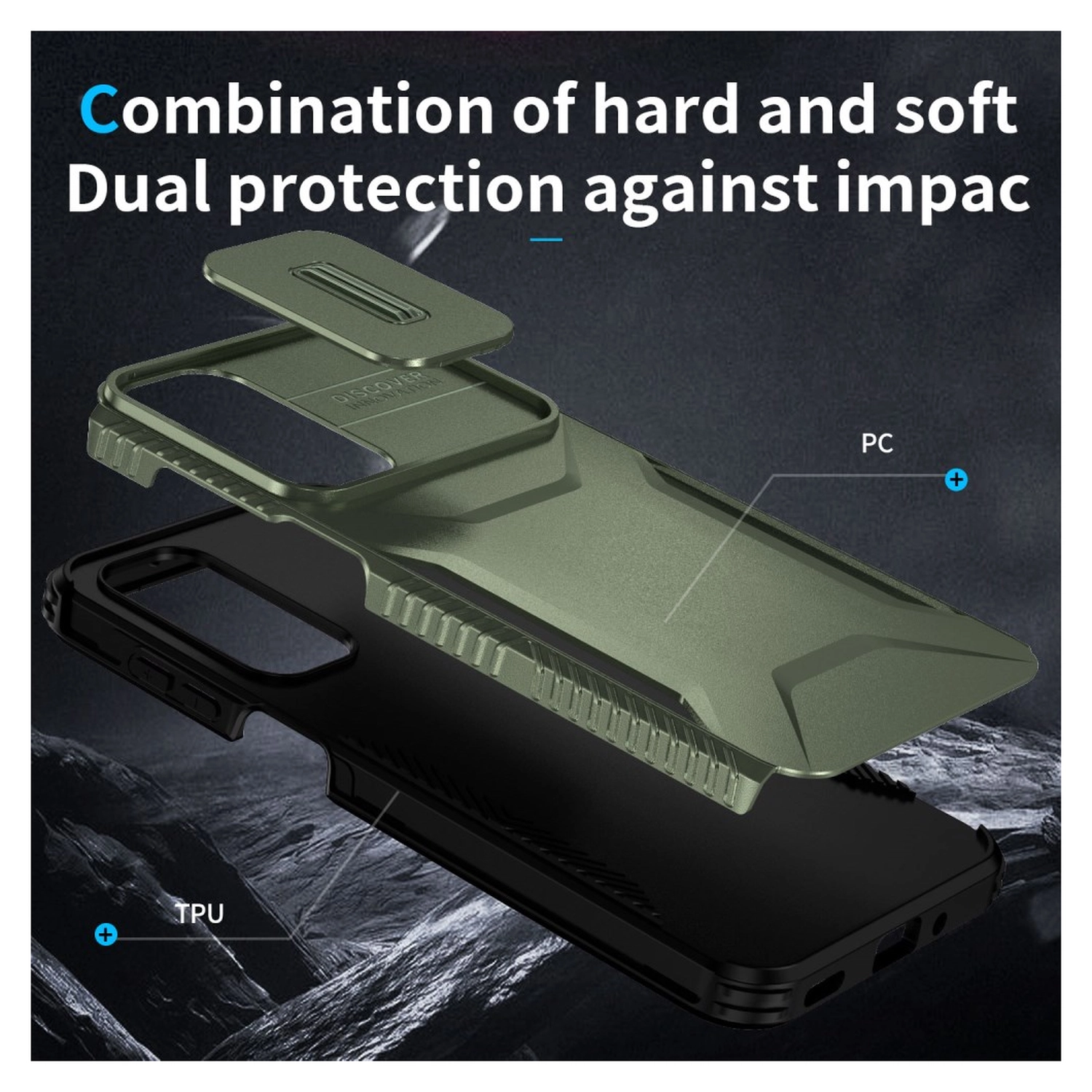 Samsung Galaxy A16 Hoesje Camera Slider Back Cover Schokbestendig Groen afbeelding 6