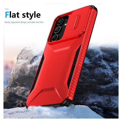 Samsung Galaxy A16 Hoesje Camera Slider Back Cover Schokbestendig Rood afbeelding 8