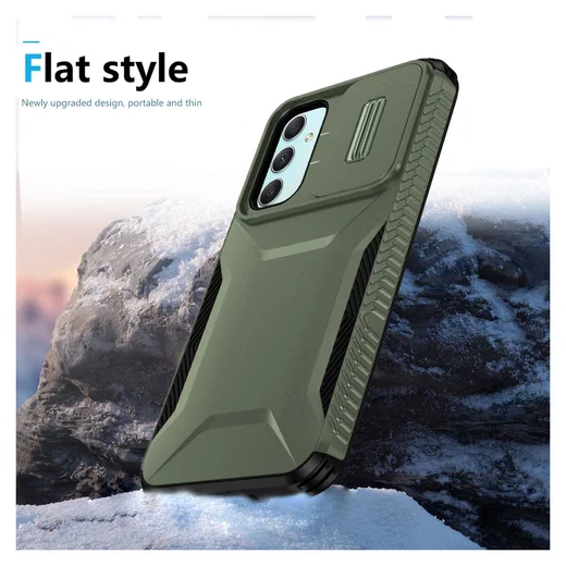 Samsung Galaxy A55 Hoesje Camera Slider Back Cover Schokbestendig Groen afbeelding 8