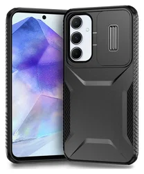 Samsung Galaxy A55 Hoesje Camera Slider Back Cover Schokbestendig Zwart afbeelding
