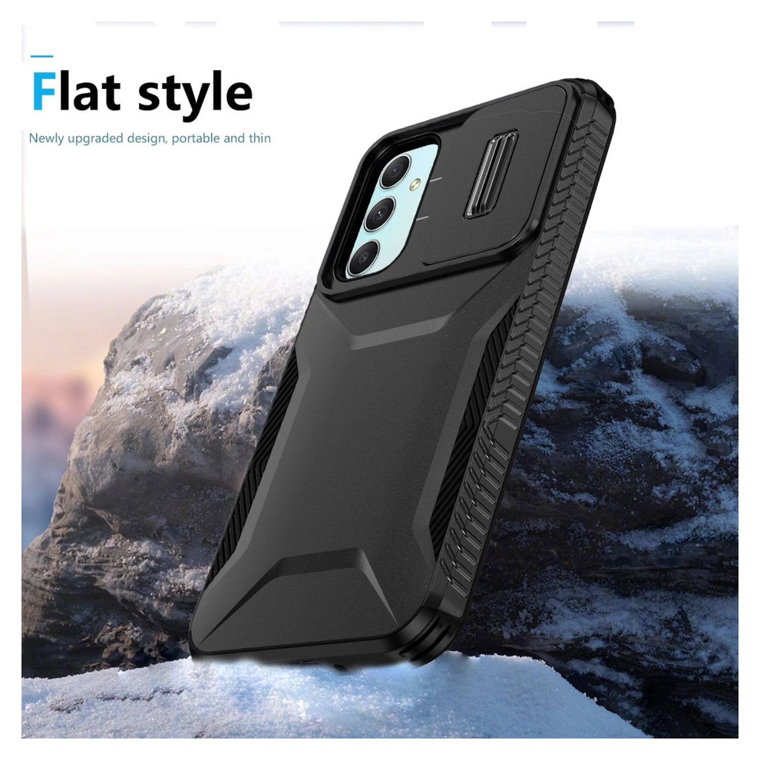 Samsung Galaxy A55 Hoesje Camera Slider Back Cover Schokbestendig Zwart afbeelding 8