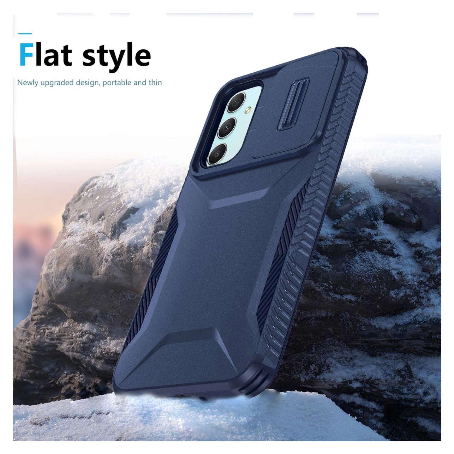 Samsung Galaxy A55 Hoesje Camera Slider Back Cover Schokbestendig Blauw afbeelding 7
