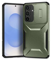 Samsung Galaxy S25 FE Hoesje Camera Slider Back Cover Schokbestendig Groen afbeelding