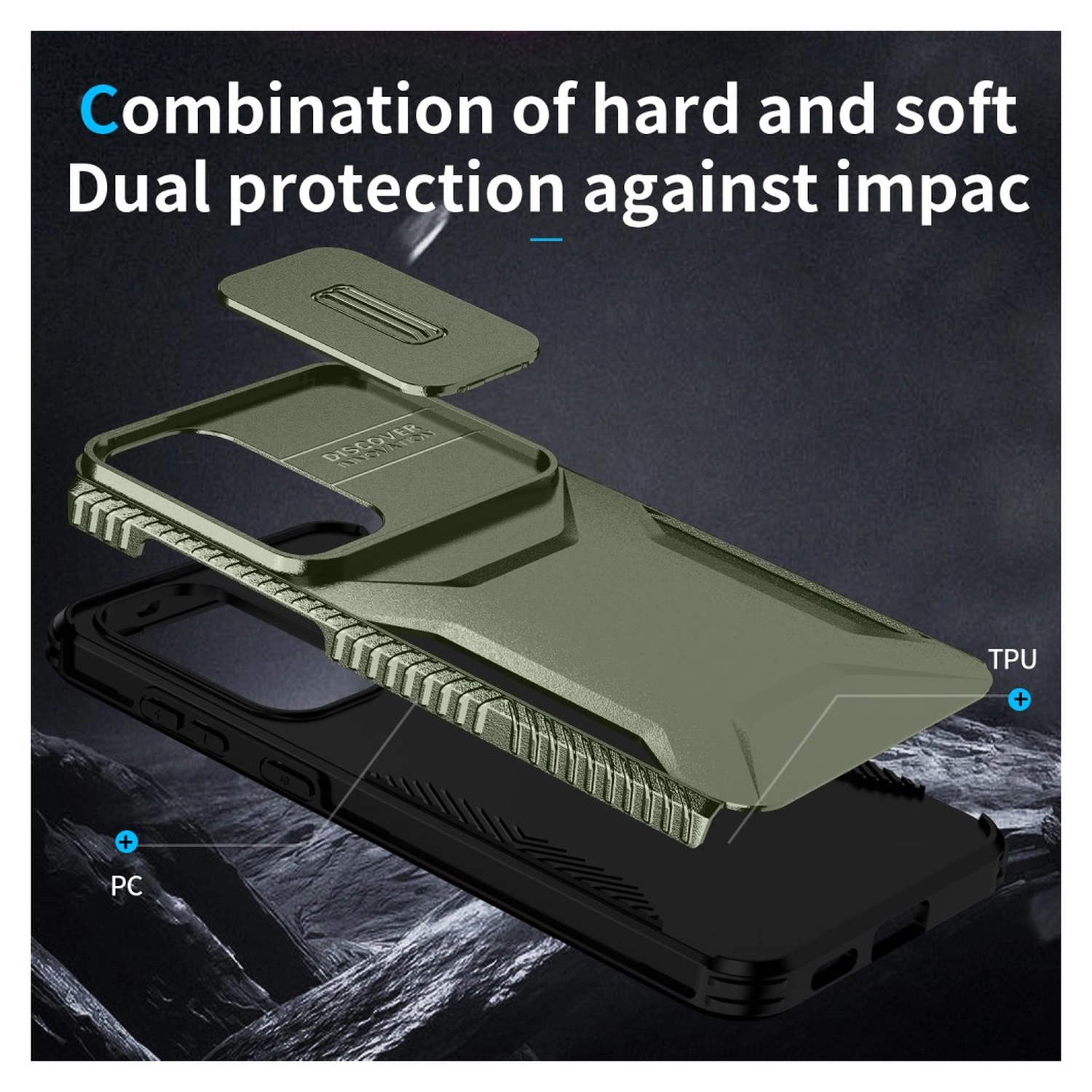 Samsung Galaxy S25 FE Hoesje Camera Slider Back Cover Schokbestendig Groen afbeelding 10